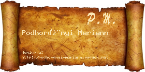Podhorányi Mariann névjegykártya